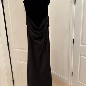 Aqua Strapless Black Gown